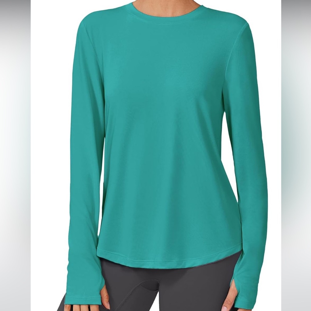 Pinspark turquoise UV rashguard, lightweight, quick dry, athletic shirt 2XL